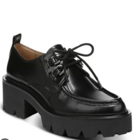 Sam Edelman Monna Black Lace Up Platform Loafers Size 5 1/2 - Picture 1 of 10